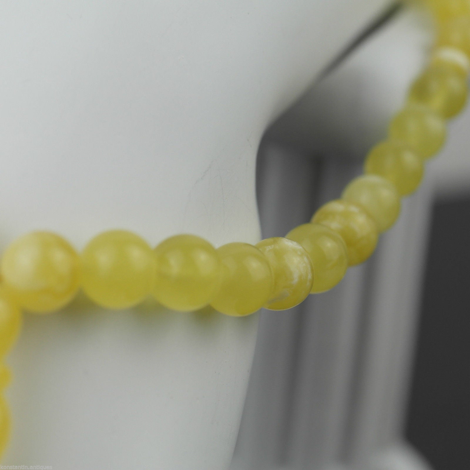 Pulsera de cuentas de ámbar báltico genuino Islam Tasbih Rosario blanco yema nublada 