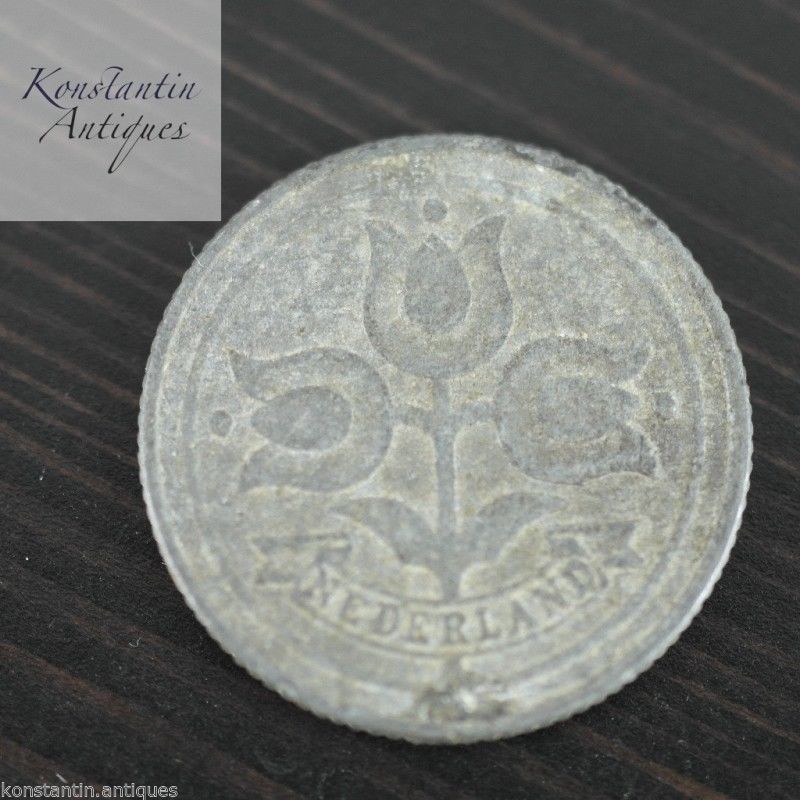 Vintage 1942 moneda 10 centavos Holanda gran regalo antiguo