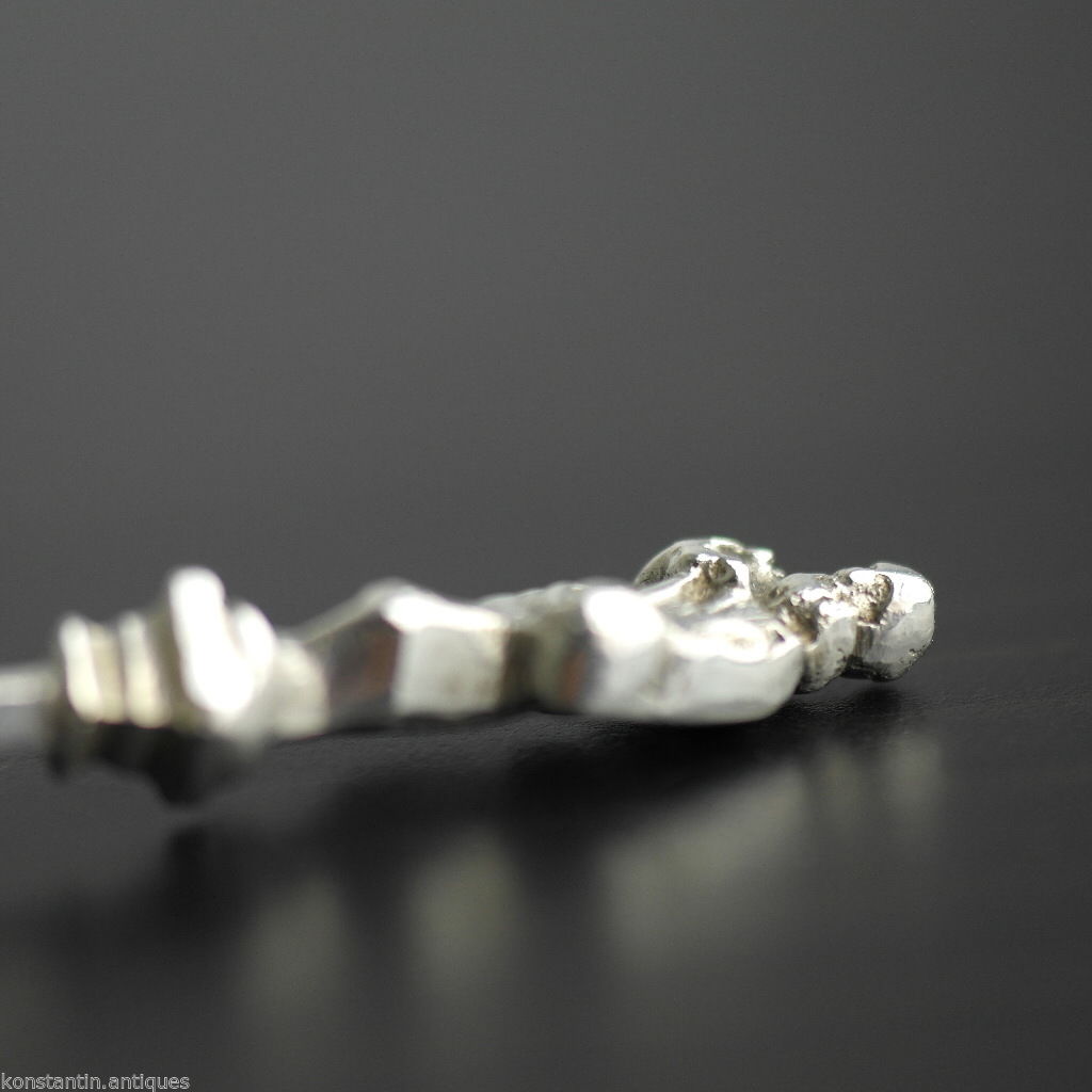 Antique 19thC HANAU sterling silver large anointing spoon