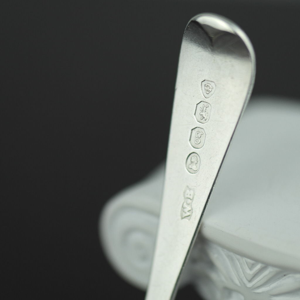 Georgian 1822 solid silver spoon London maker William Bateman DAM sterling duty