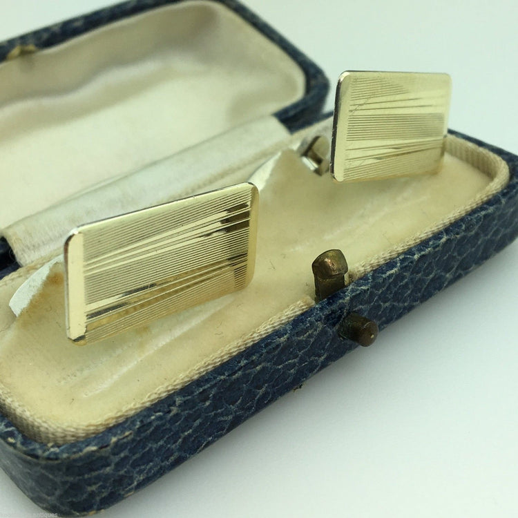 Vintage gold plated solid silver ornamented cufflinks Denmark 830 S ALCH boxed