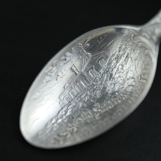 Antique sterling silver spoon Manitou Colorado USA ornamented picture