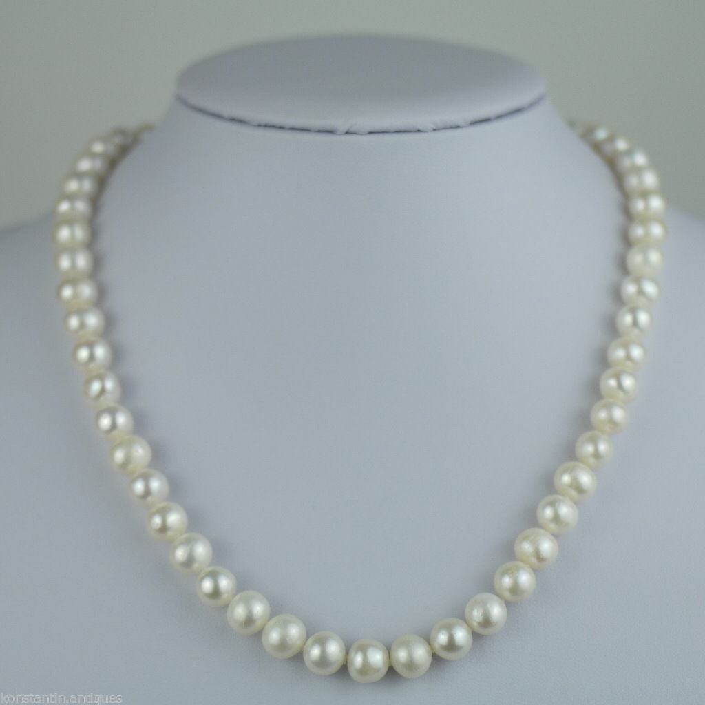 Freshwater Pearls necklace bead clasp sterling silver