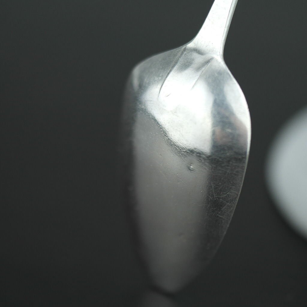 Georgian 1822 solid silver spoon London maker William Bateman DAM sterling duty