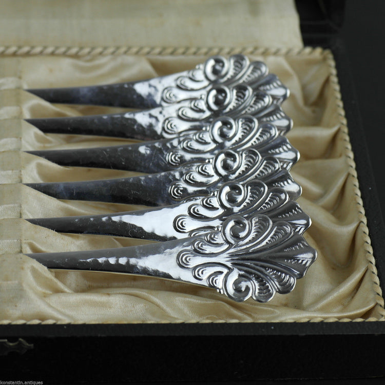 Antique Danish Sterling silver 1933 set of six spoons