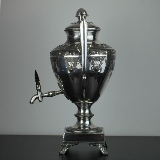 Victorian silver plated hot water urn tea samovar Cooper Brothers Sheffield