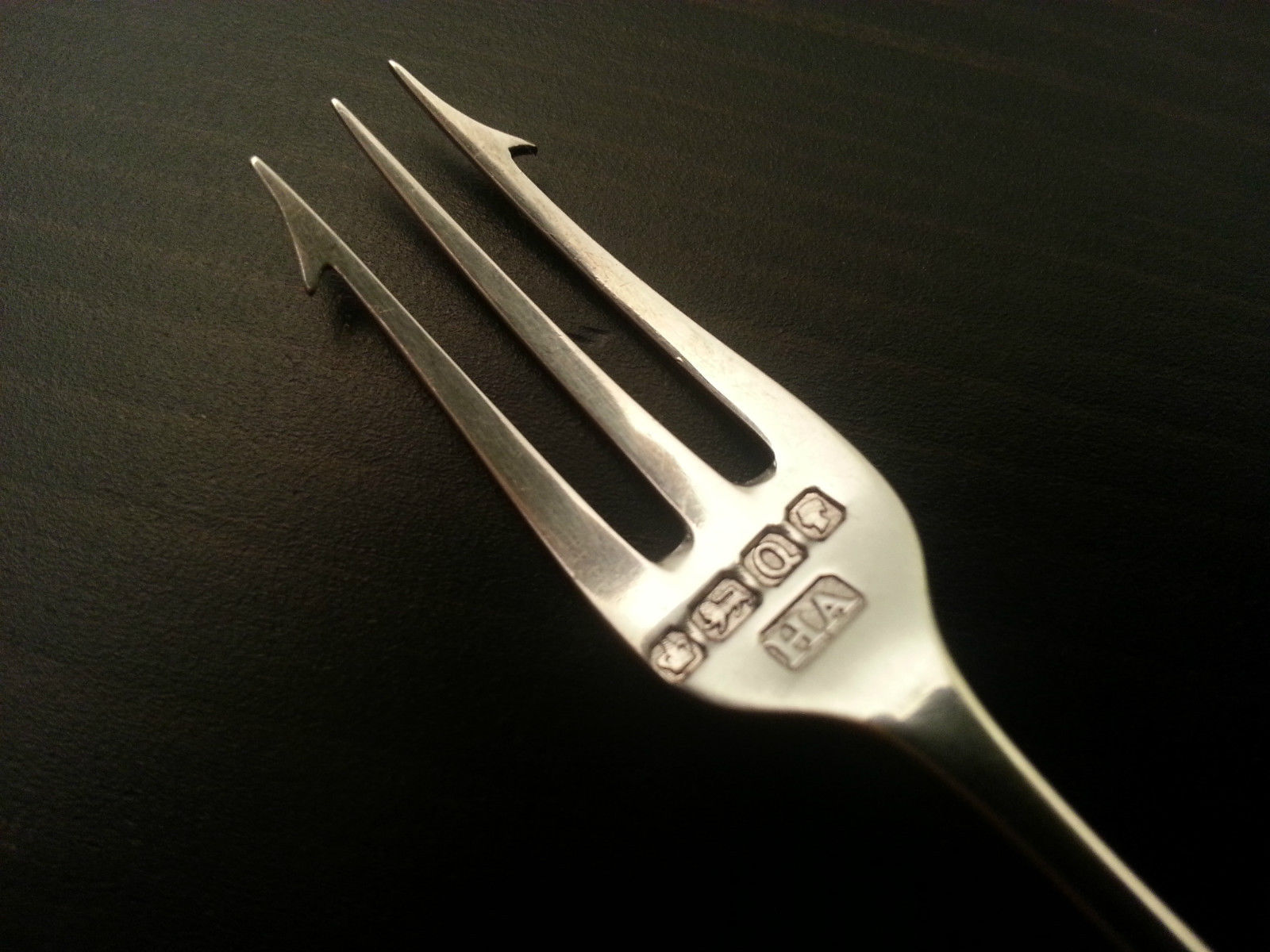 Antique 1883 sterling silver fork with Nacre MOP handles Sheffield Duty mark