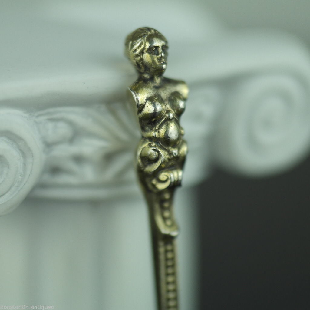 Antiker 20-Kreuzer-Münzlöffel aus vergoldetem Silber aus dem Jahr 1770, Theresia, Österreichisches Kaiserreich, 800