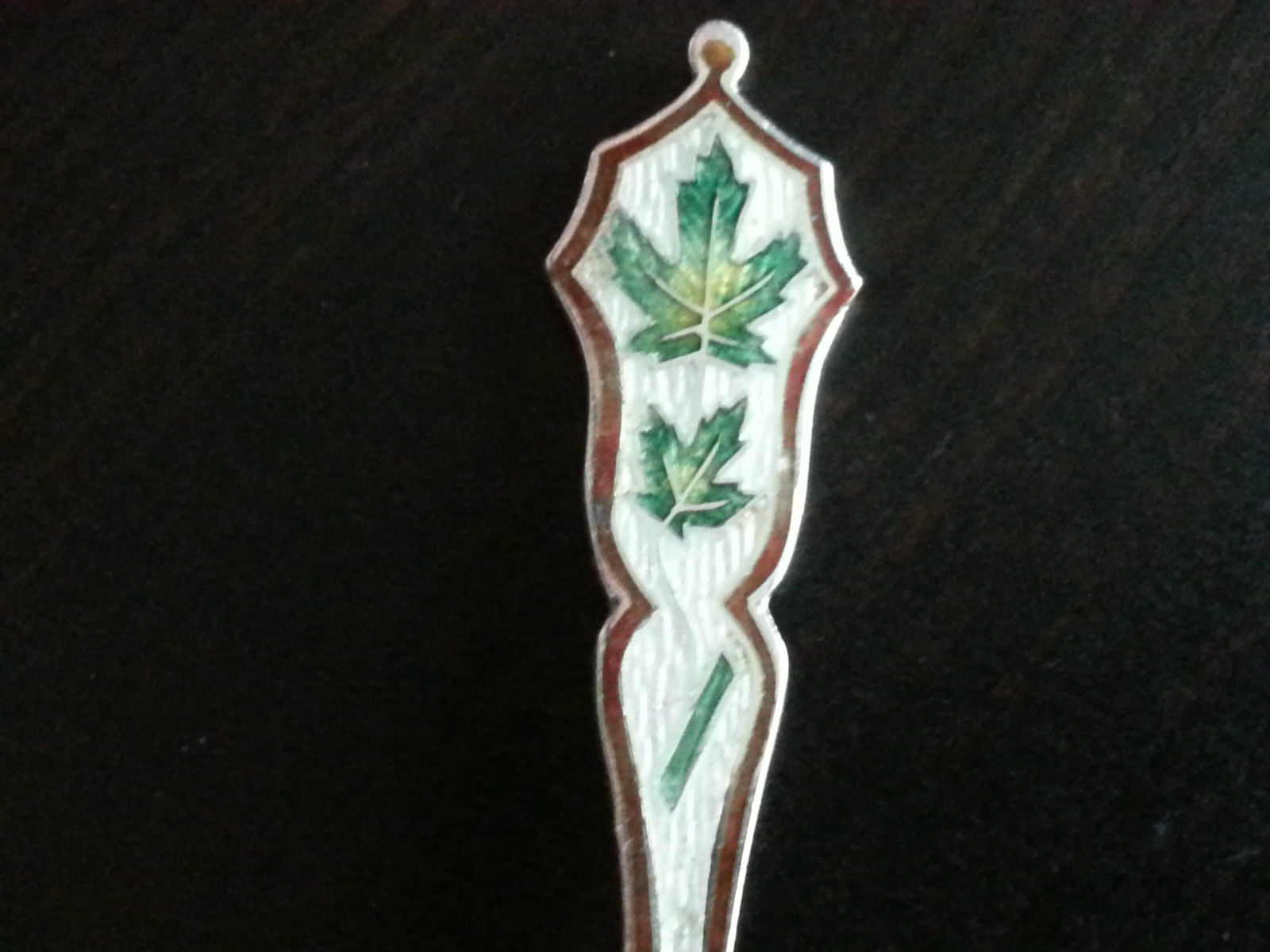 Antique Enamel Sterling silver spoon Montreal Canada