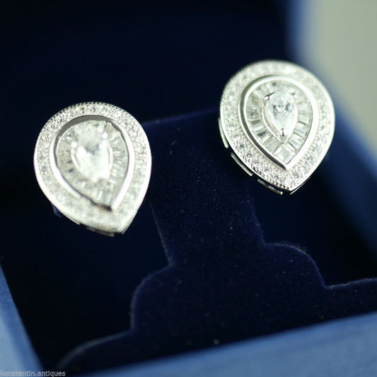 Simply Fine sterling silver earrings with Cubic Zirconia stones