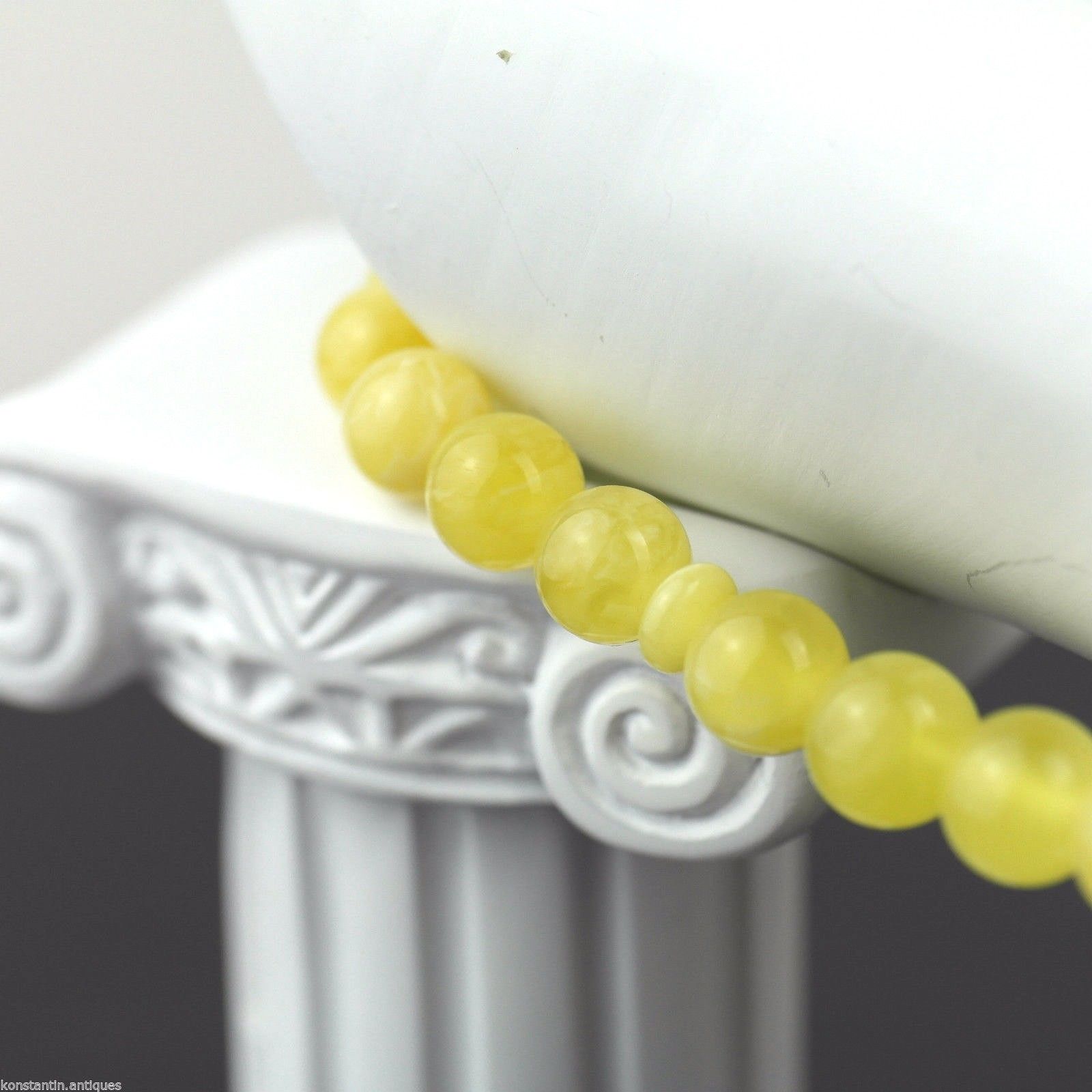 Cuentas genuinas de ámbar báltico 9 mm Islam Tasbih Rosario blanco yema nublada