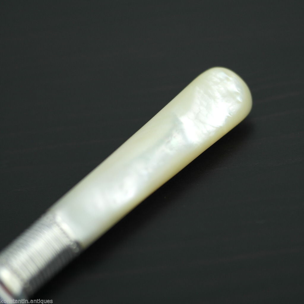 Antique silver plate tale knife mother of pearl Nacre handle British Empire