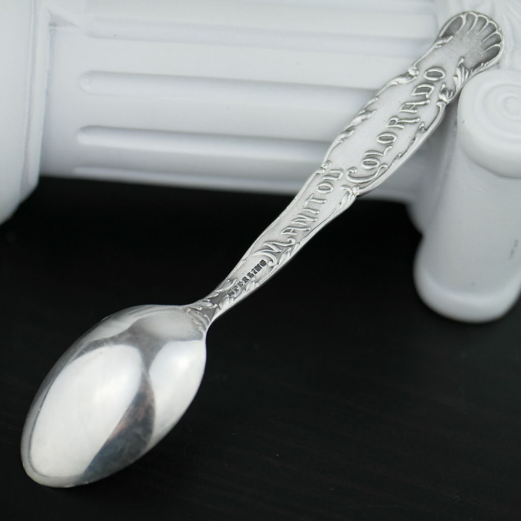 Antique sterling silver spoon Manitou Colorado USA ornamented picture