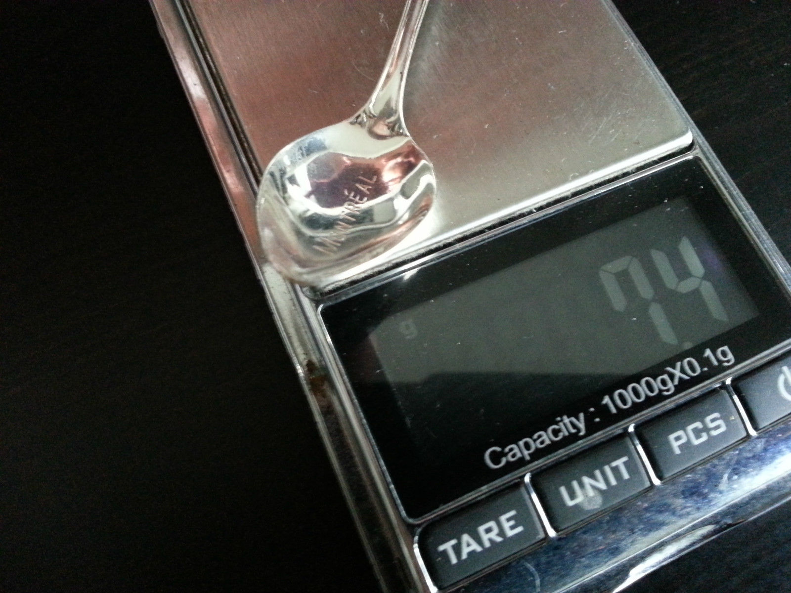 Cuchara de plata de ley con esmalte antiguo Montreal Canadá