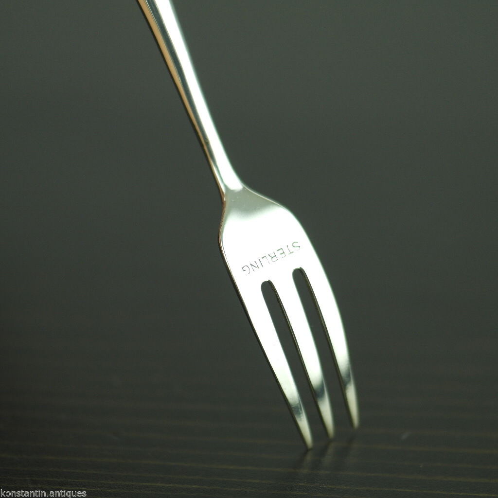 Antique 1900 sterling silver fork with green Jade Nephrite handle