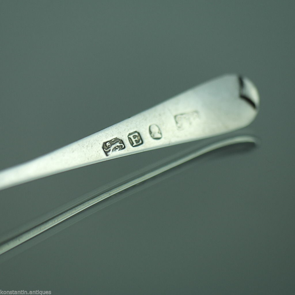 Cuchara antigua de plata de ley de 1800 Londres Thomas Wallis Duty Imperio Británico