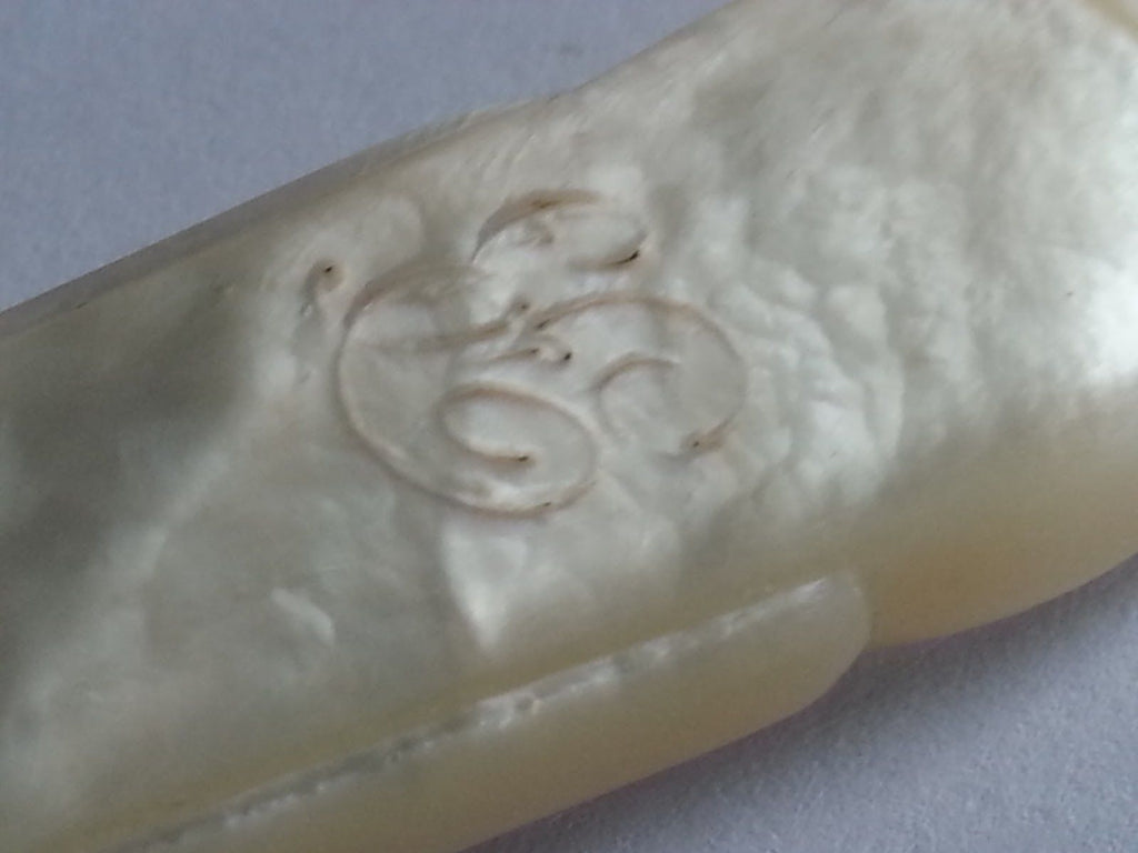 Victorian 1851 solid silver knife mother of pearl handle Sheffield Antique gift