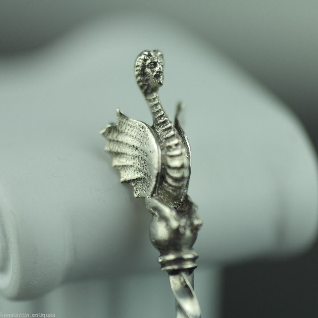 Antiker Münzlöffel aus massivem Silber, Osmanisches Reich, Türkei, Kurush, islamische Harpyie, selten