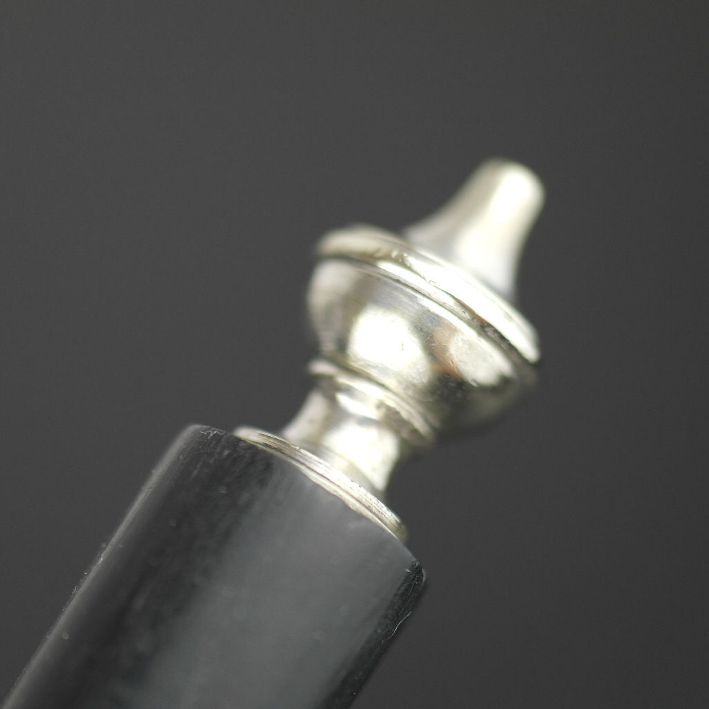 Antique silver plated fork with black solid wood handle British Empire