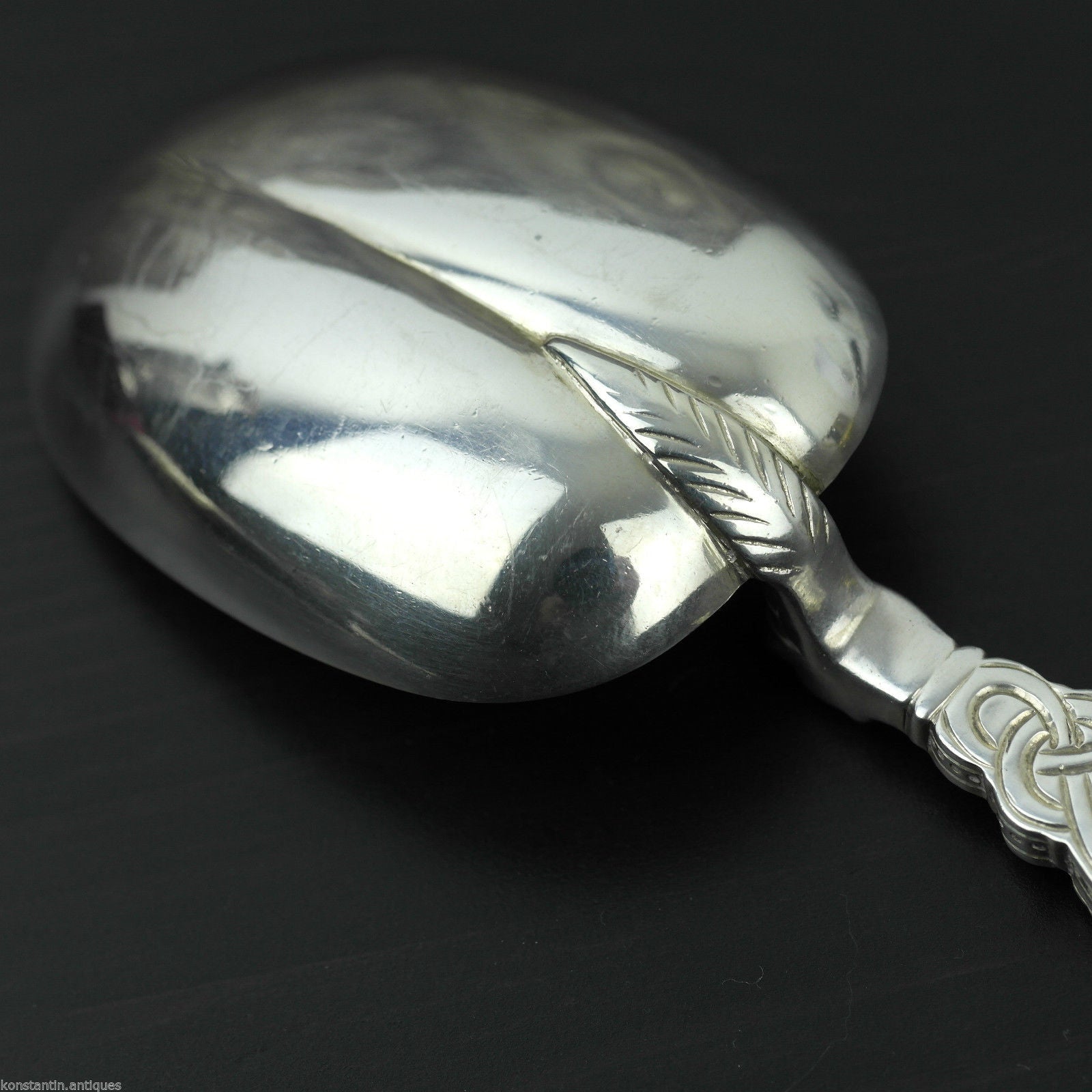 Cuchara de unción de plata de ley antigua de 1902 de 250 mm Coronación Real de Londres