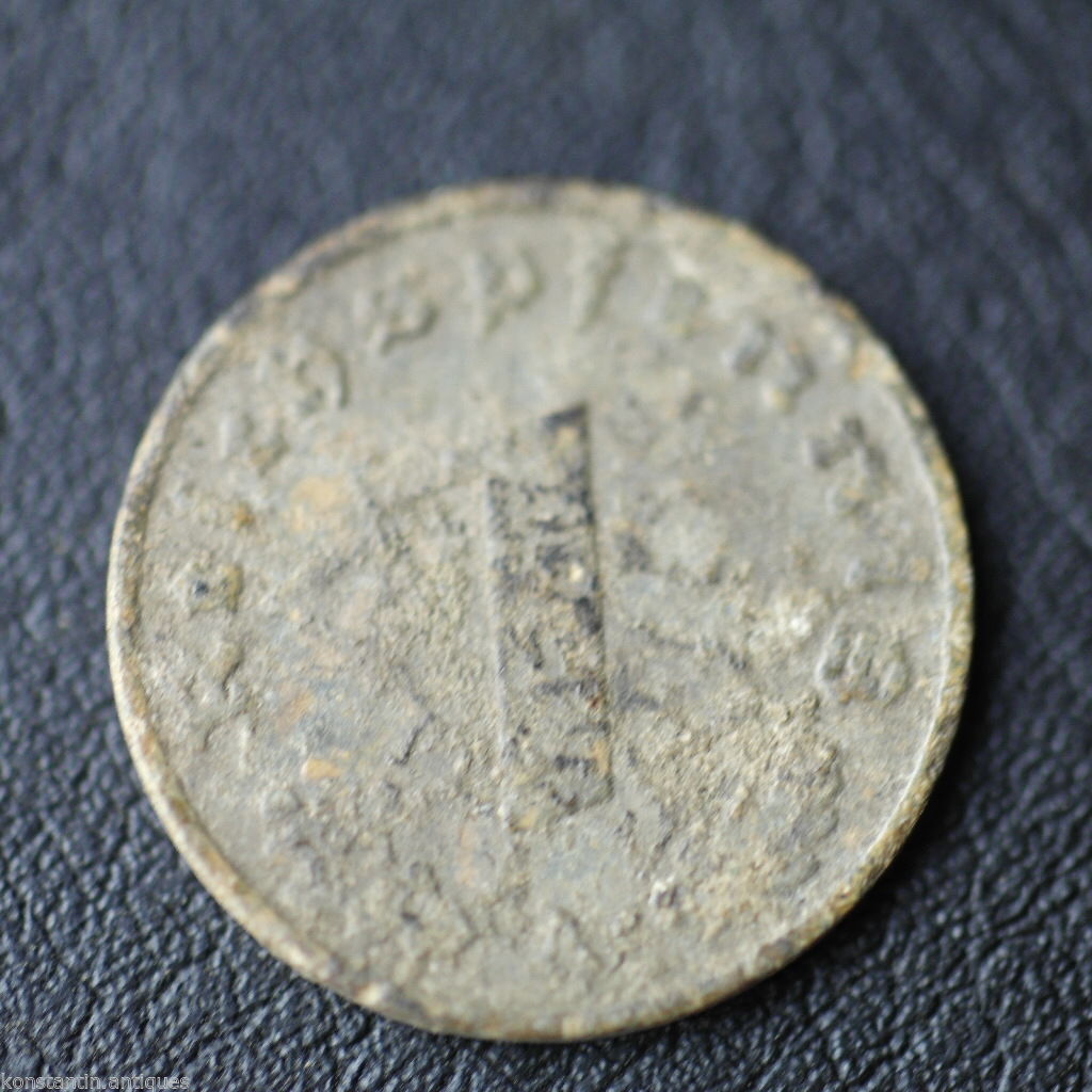 Vintage 1941 coin 1 Reichspfennig primer Adolf Hitler of Germany 20thC Berlin