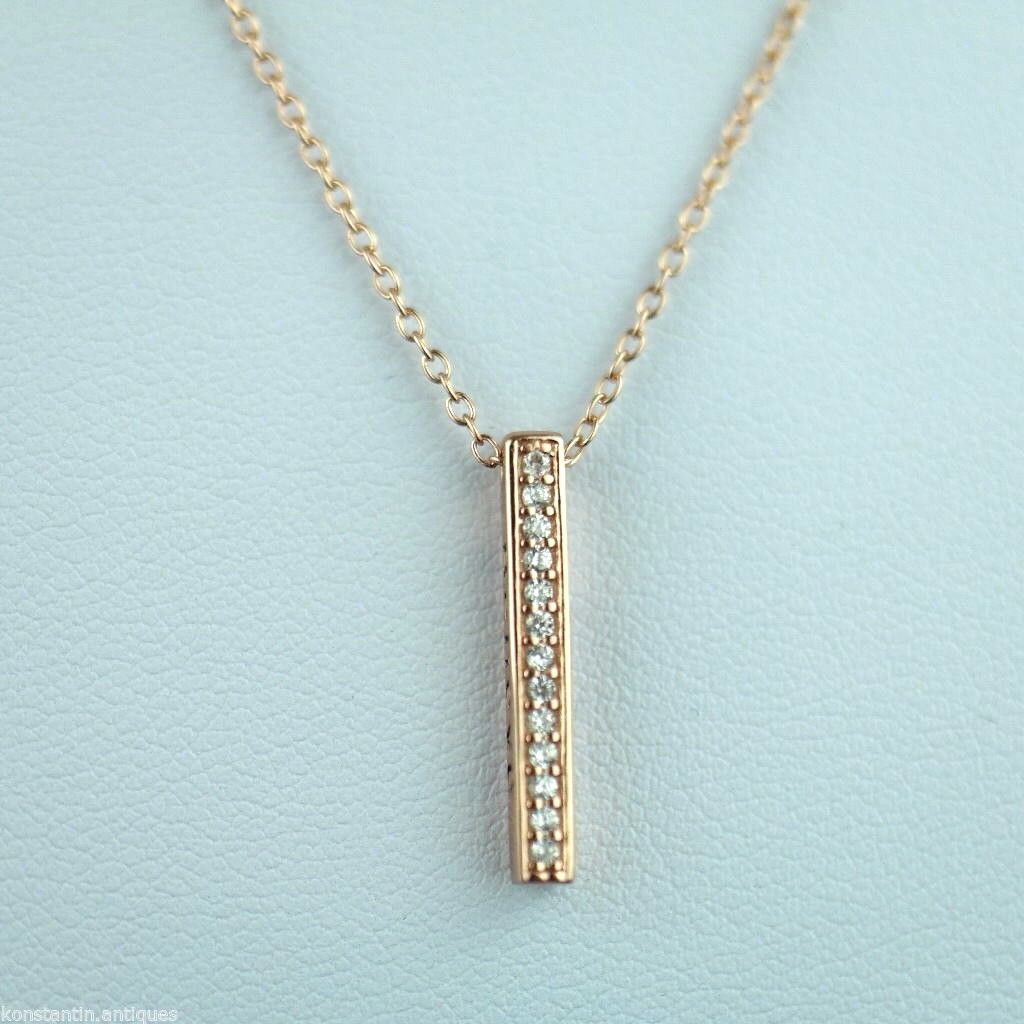 Gold Over Sterling silver Clear stone pendant on chain Stella Picciotto Verona