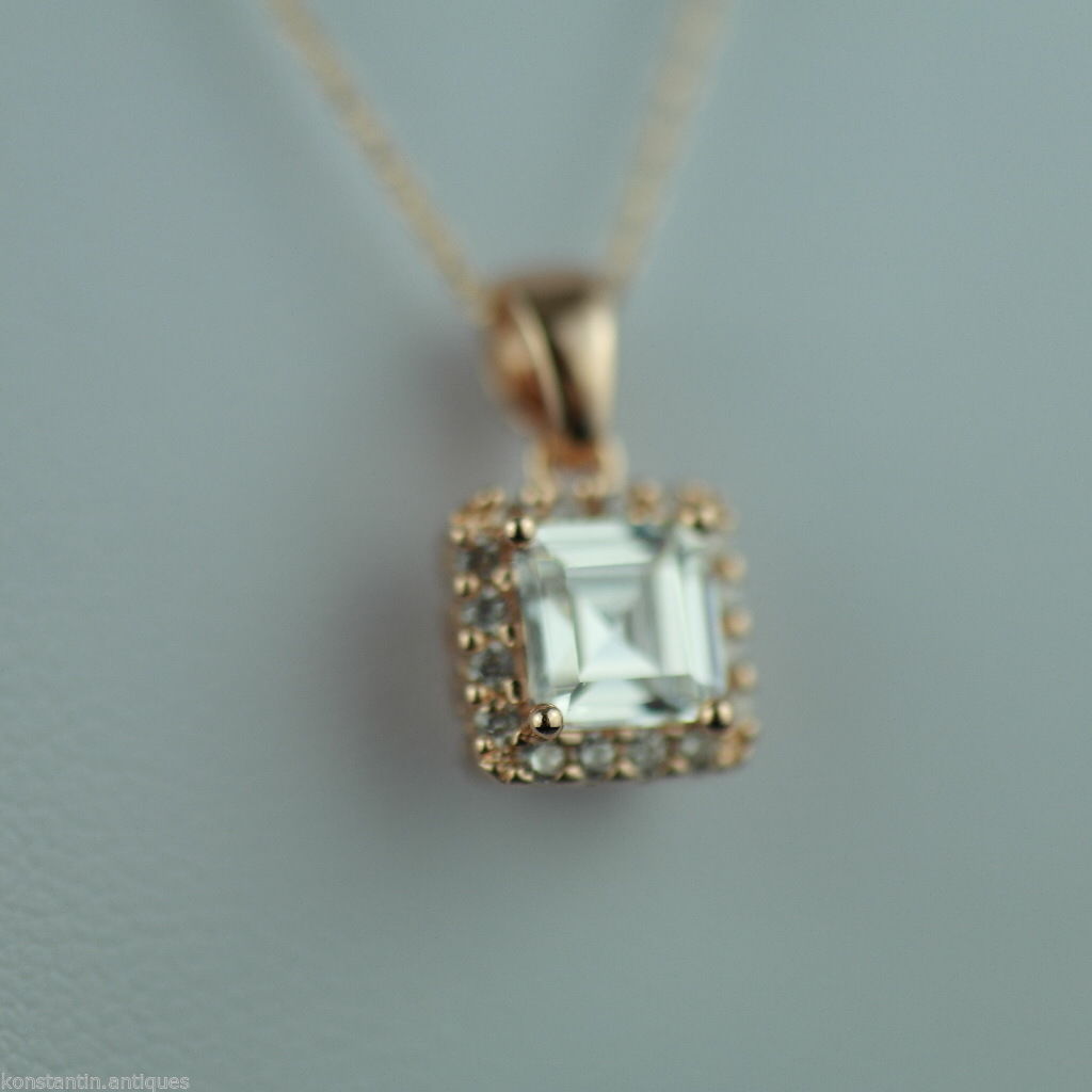 Stunning Gold Over sterling silver Clear stone pendant on chain 925 Genevive