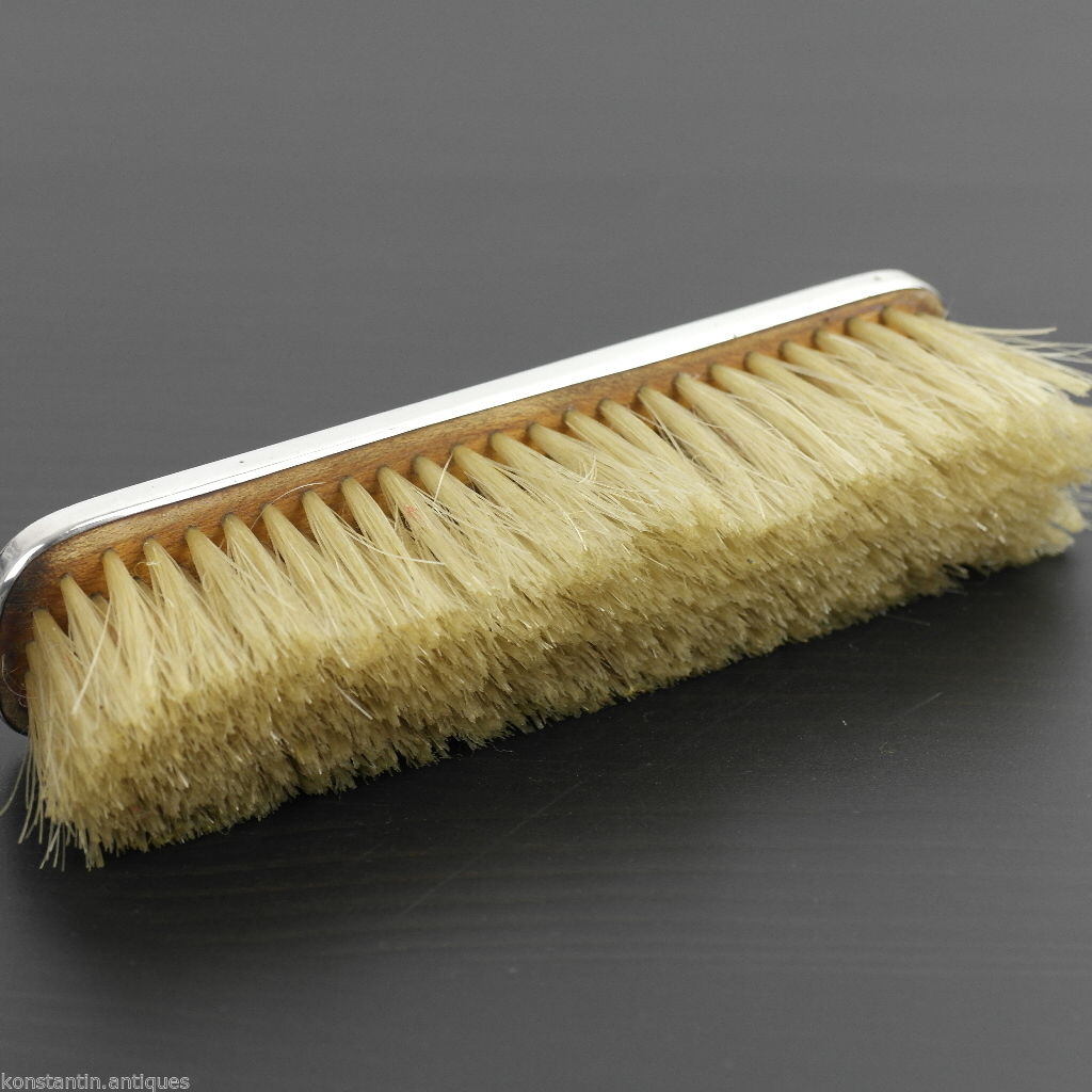 Vintage 1927 sterling silver yellow guilloche enamel brush Birmingham British