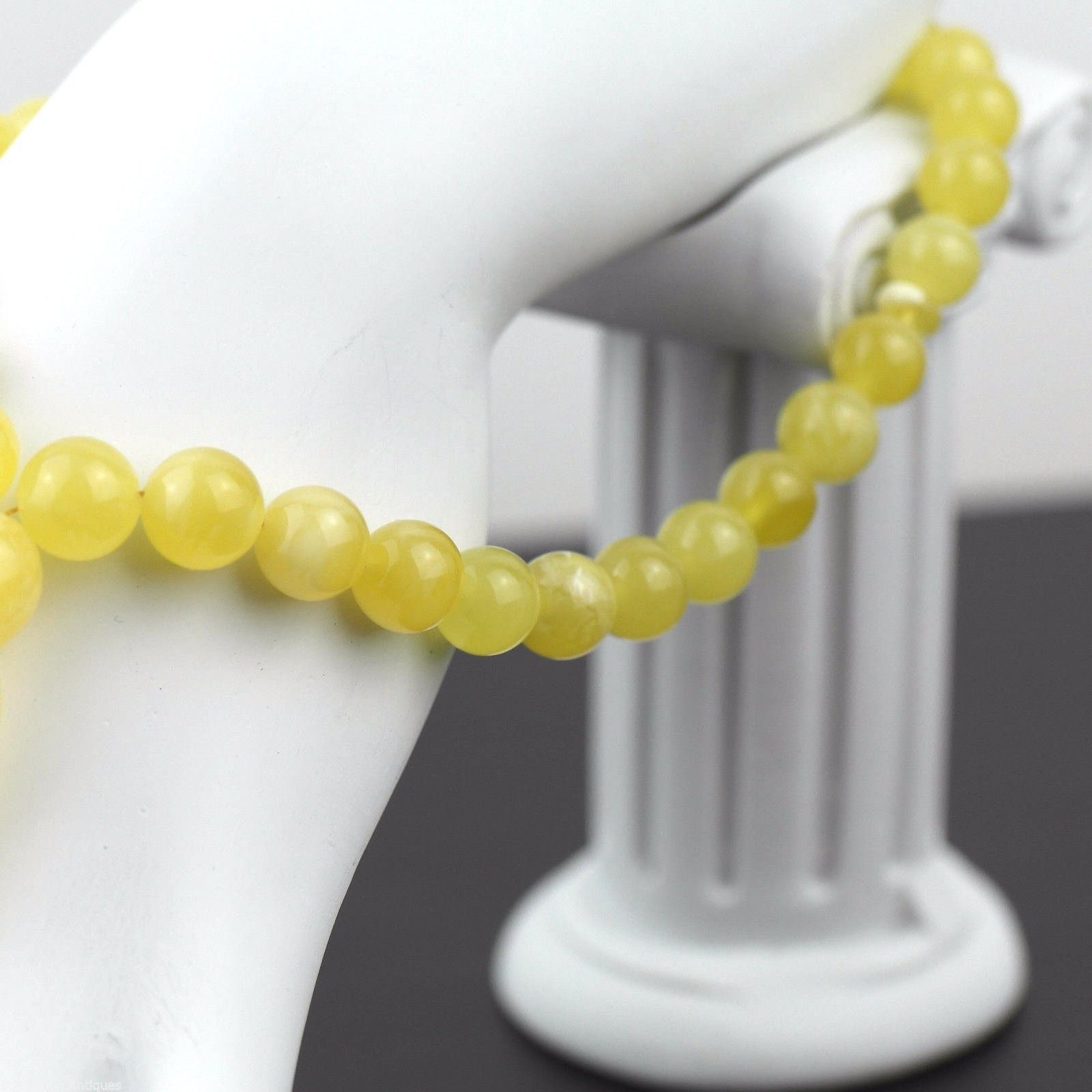 Cuentas genuinas de ámbar báltico 9 mm Islam Tasbih Rosario blanco yema nublada