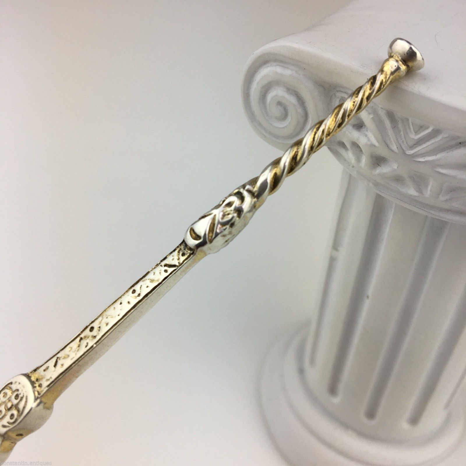 Antiker Salblöffel aus Sterlingsilber aus dem Jahr 1910, London, Britisches Empire