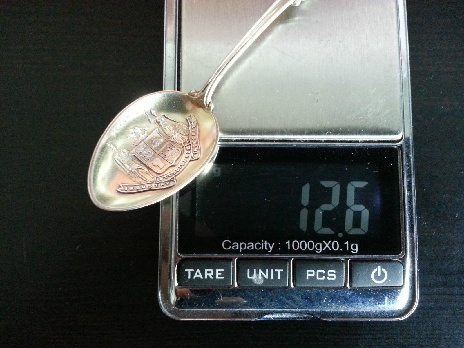 Antique enamel Sterling silver spoon TORONTO Coat of Arms