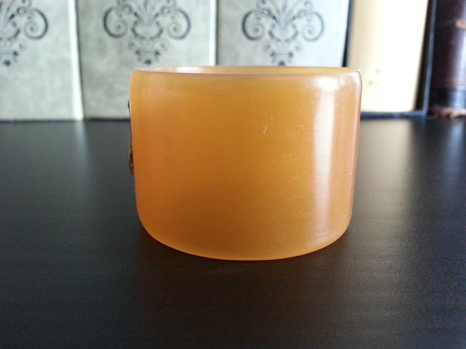 Antiker Bakelit-Serviettenring aus dem Jahr 1903, Schild aus massivem Silber, London A