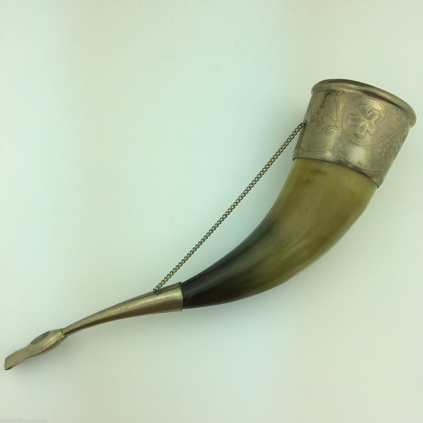 Vintage Caucasian Drinking Horn Cup for Wine Vodka Cognac