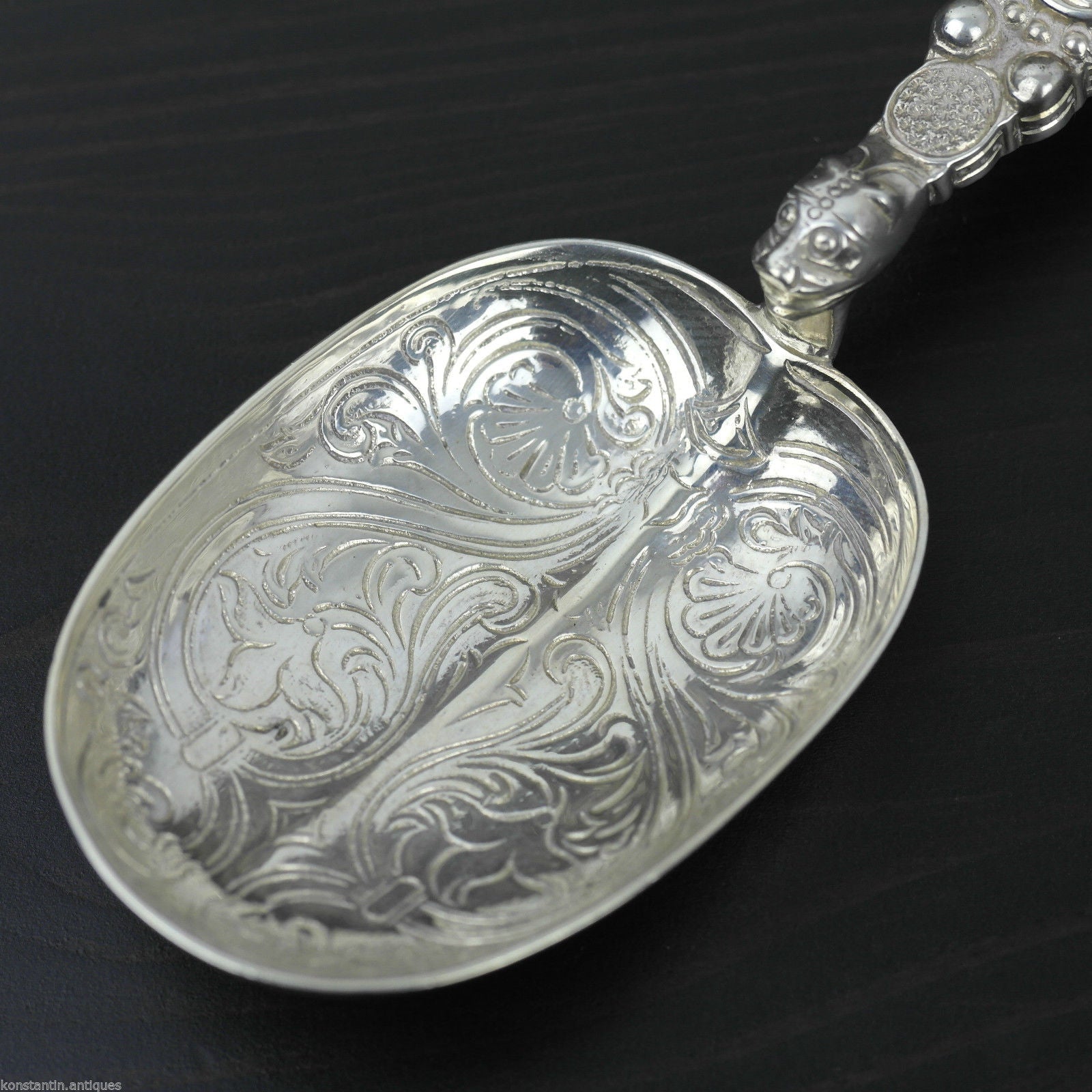 Cuchara de unción de plata de ley antigua de 1902 de 250 mm Coronación Real de Londres