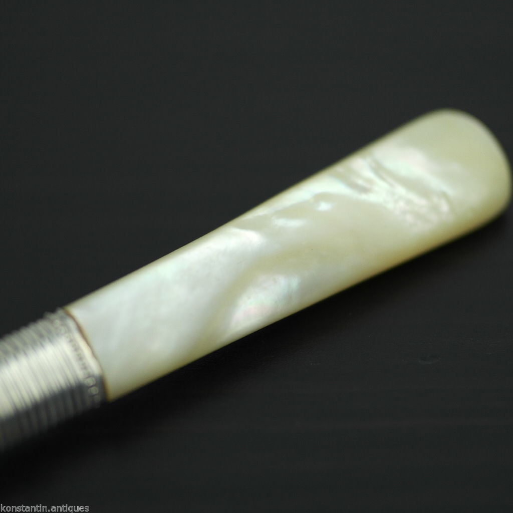 Antique silver plate tale knife mother of pearl Nacre handle British Empire