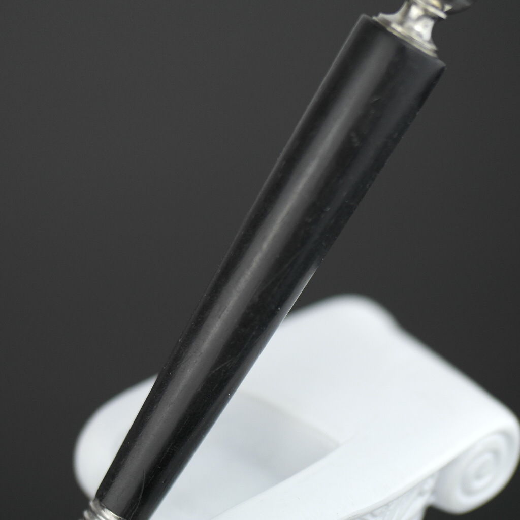 Antique silver plated fork with black solid wood handle British Empire