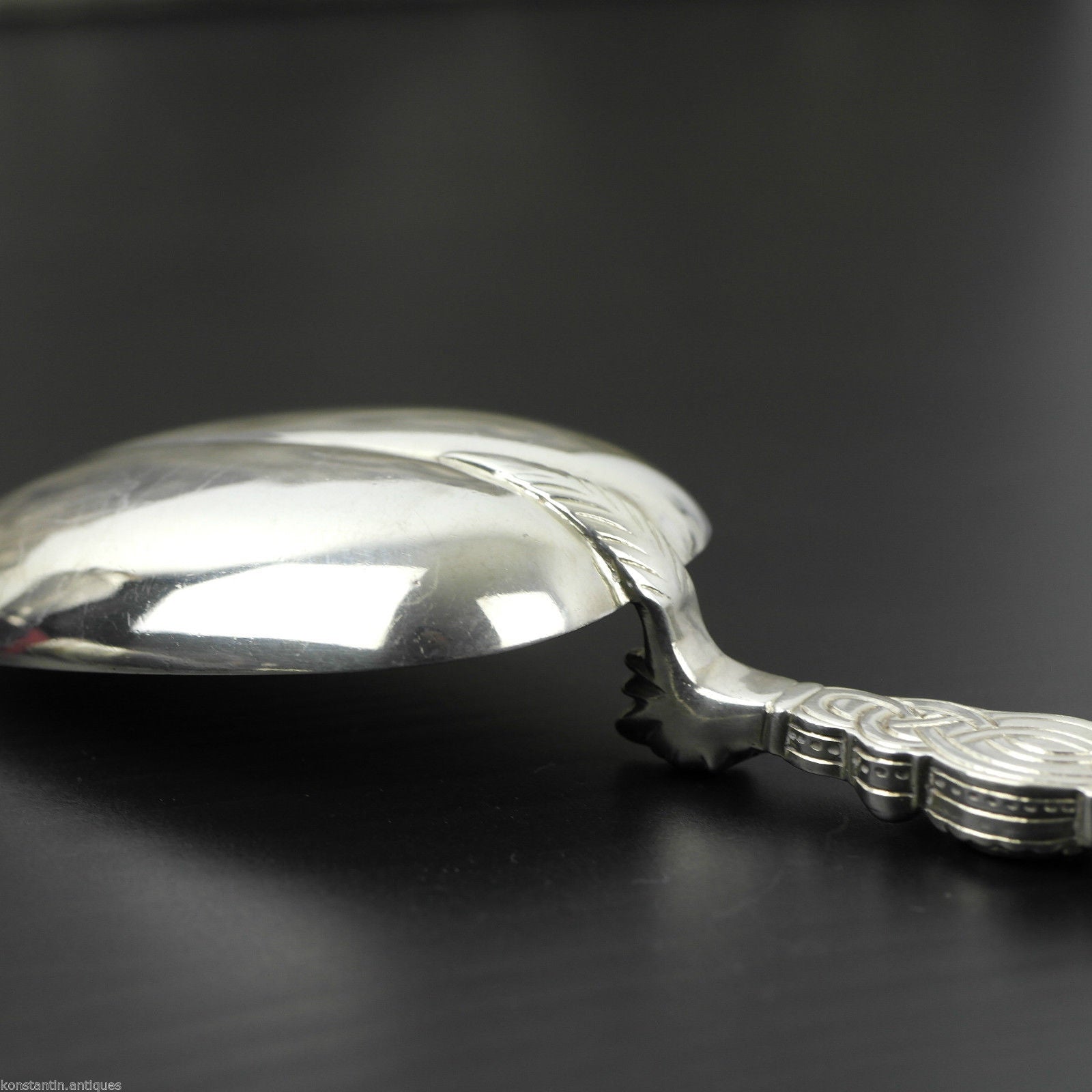 Cuchara de unción de plata de ley antigua de 1902 de 250 mm Coronación Real de Londres