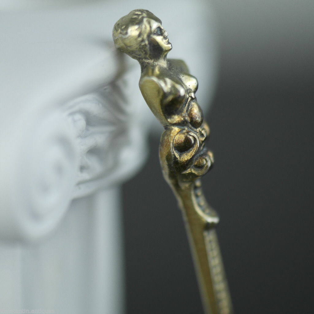 Antique 1765 gild silver 20 Kreuzer coin spoon Franc Austrian Empire 800 German