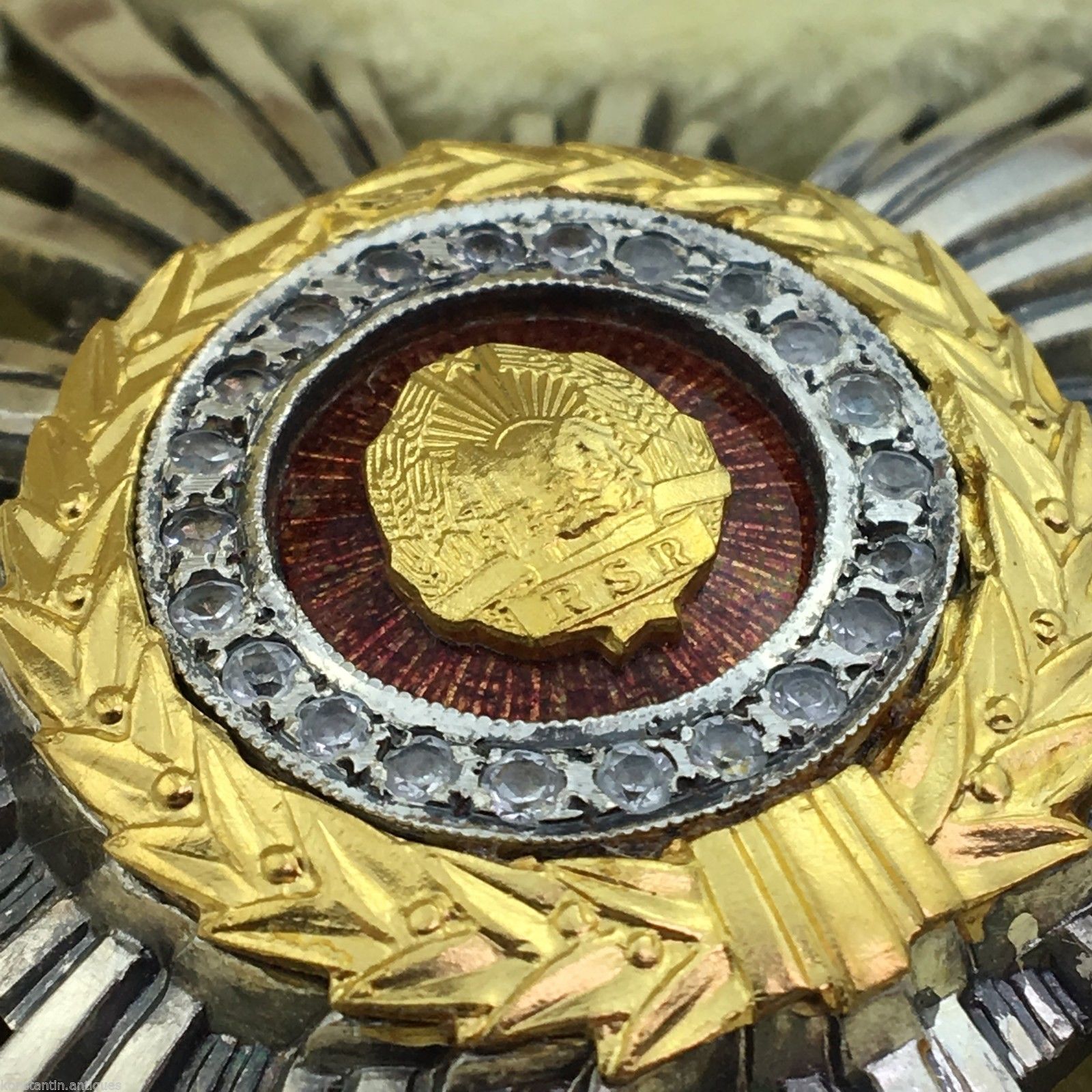 Vintage 1960s enamel solid silver order star 22 brilliant cut CZ  class III RSR