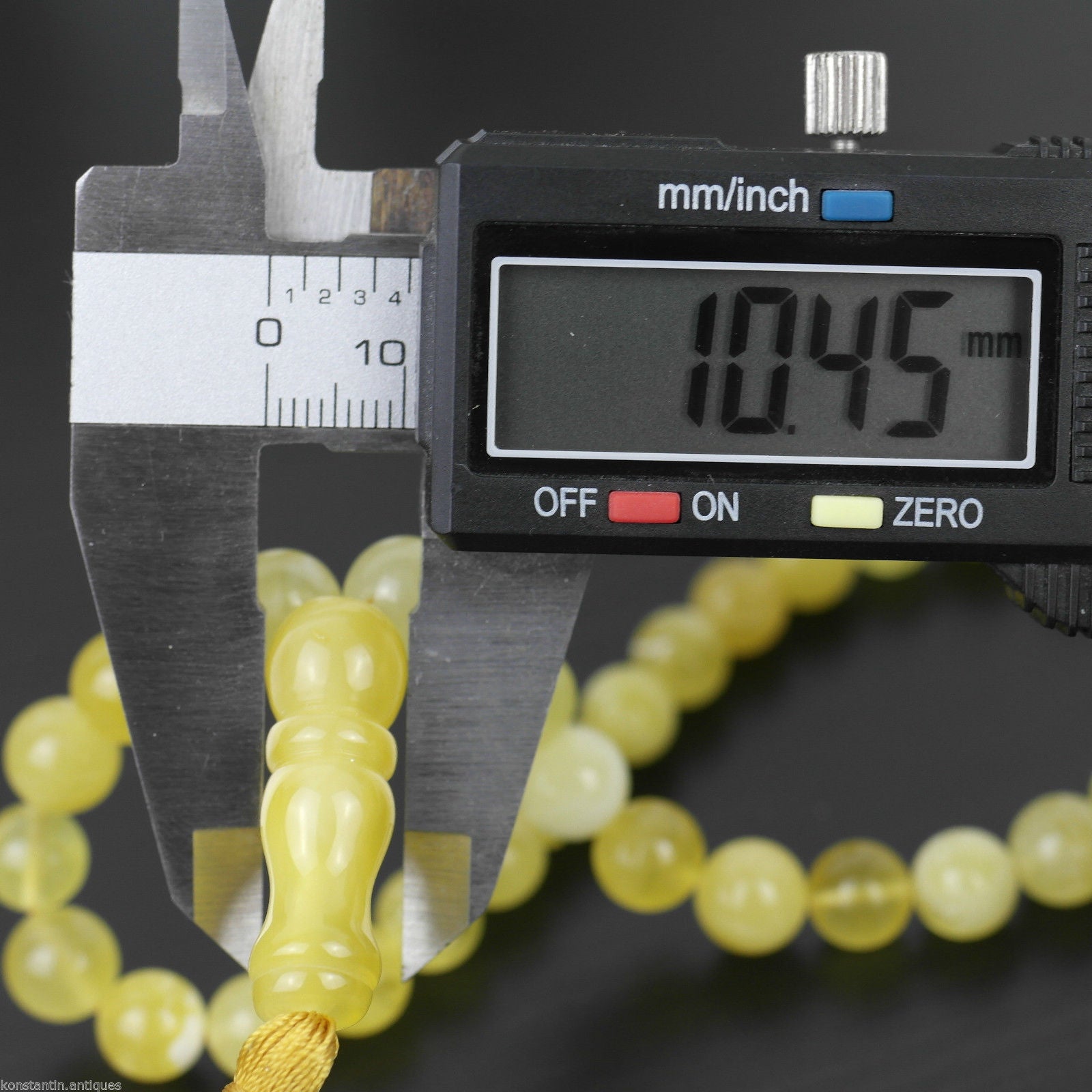 Cuentas genuinas de ámbar báltico 9 mm Islam Tasbih Rosario blanco yema nublada