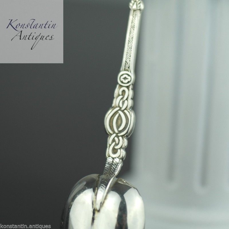 Antiker Salblöffel aus Sterlingsilber aus dem Jahr 1910, Birmingham, Britisches Empire