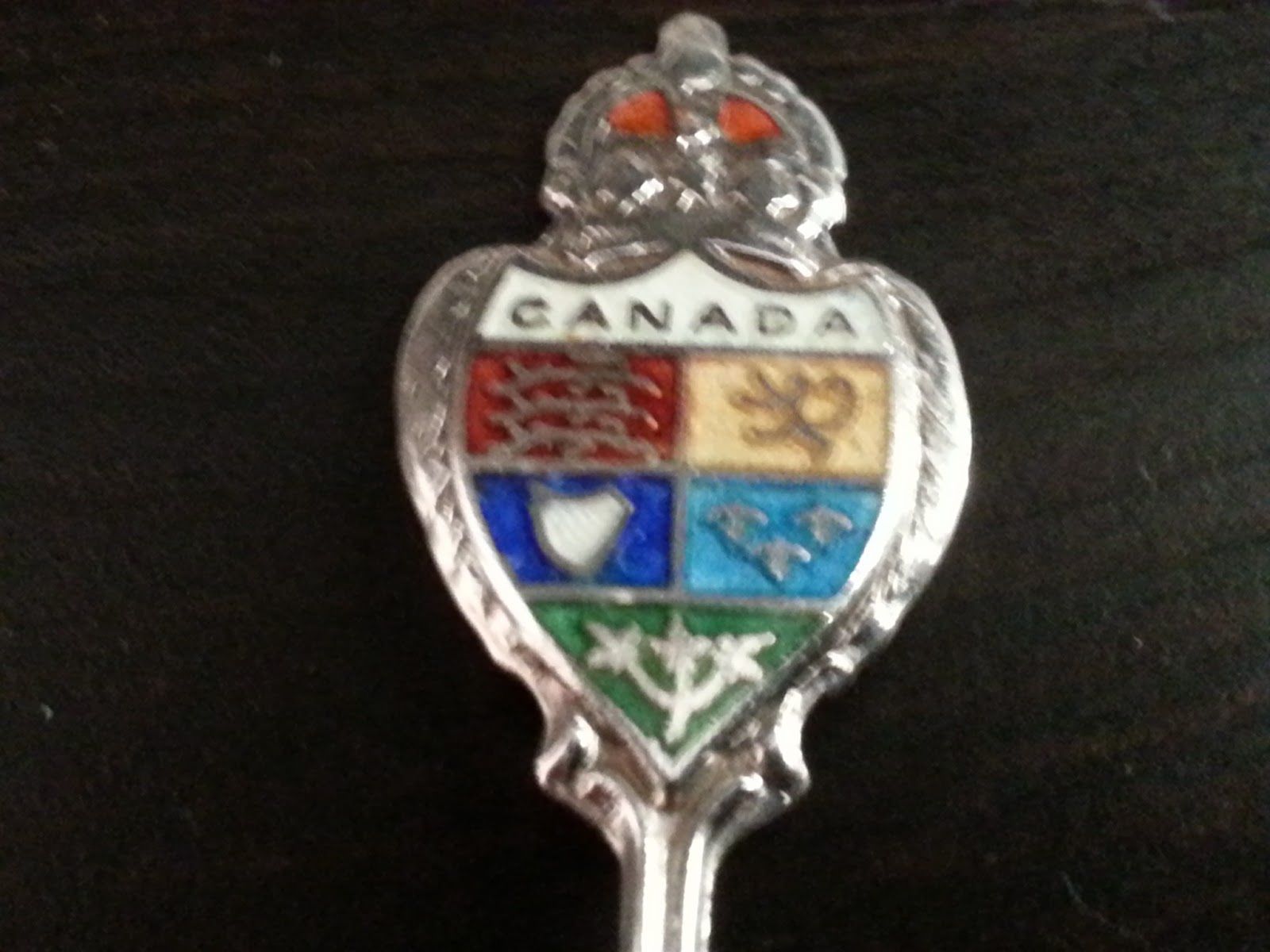 Art Deco Emaille-Löffel aus Sterlingsilber Hamilton Canada BMco