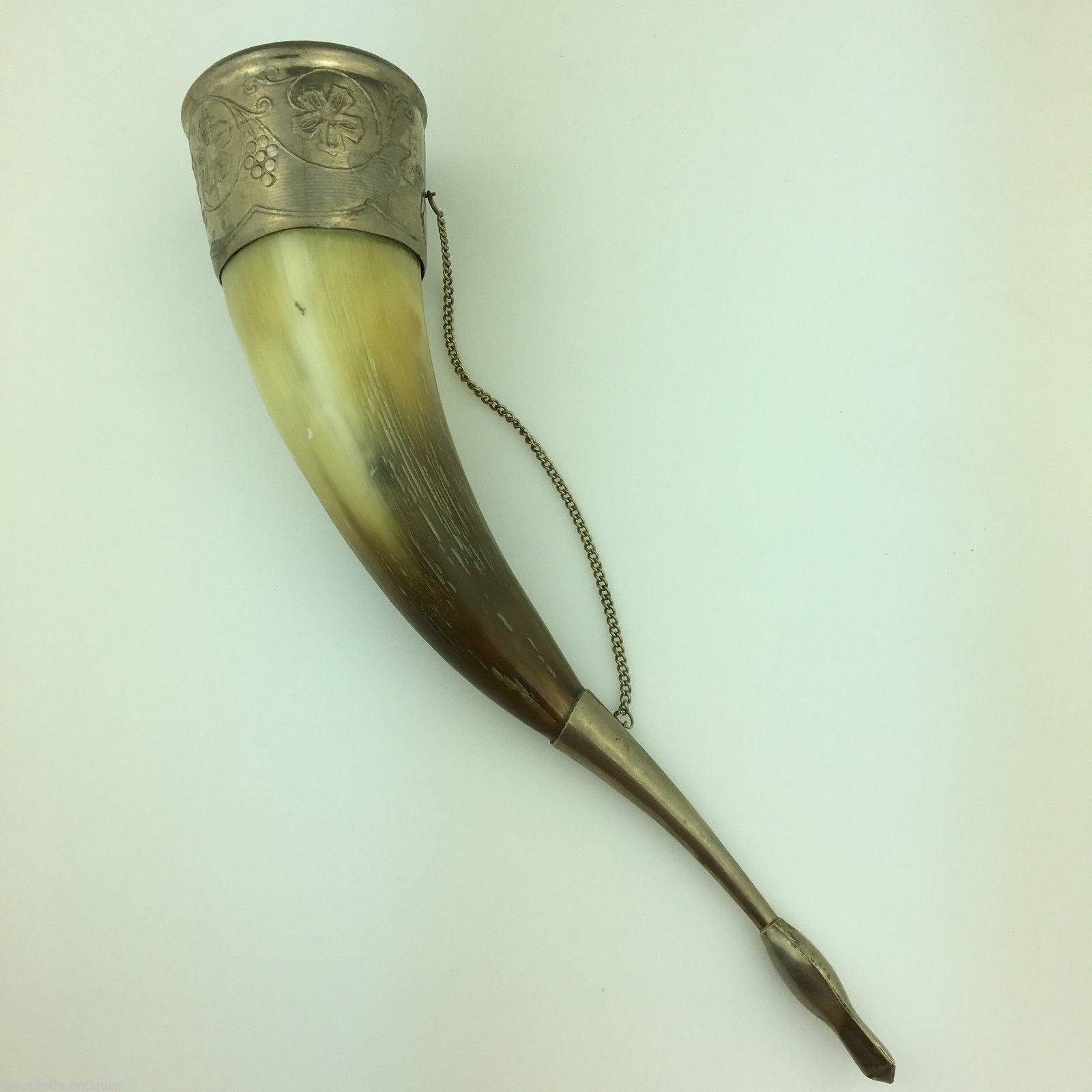 Vintage Caucasian Drinking Horn Cup for Wine Vodka Cognac
