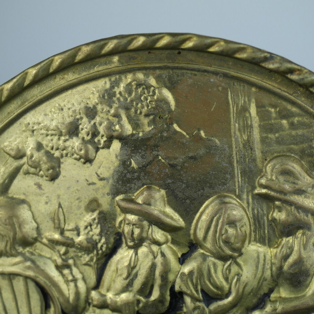 Vintage wall decor brass plate Antique home portrait heat resistant England