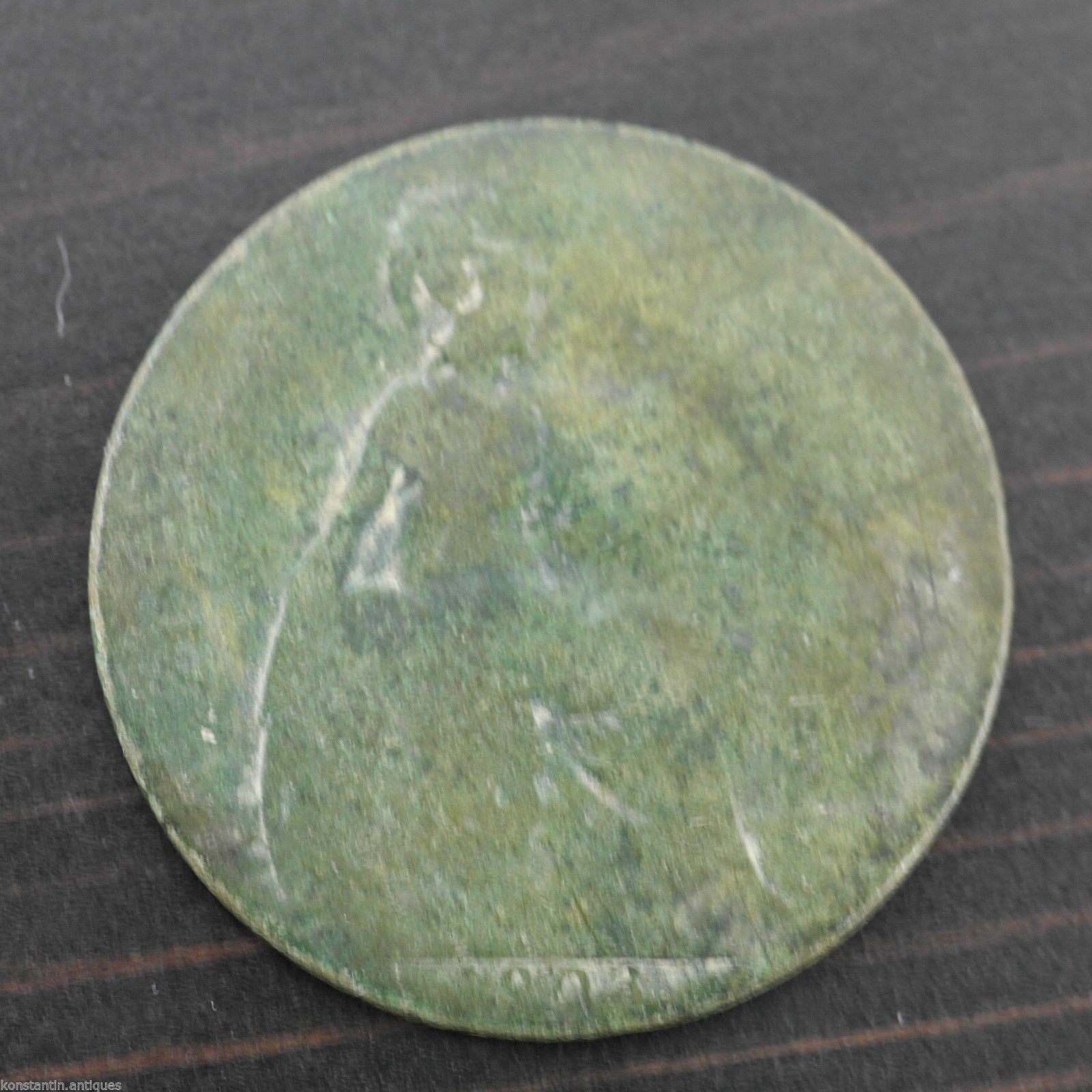 Moneda antigua de 1903 Halfpenny EF. Eduardo VII, Bronce con pátina