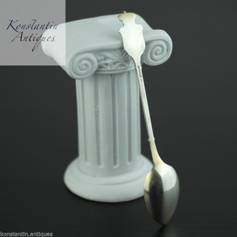 Antiker Emaillelöffel aus Sterlingsilber von Bernhardhertz, Norwegen, David Andersen, Dänemark