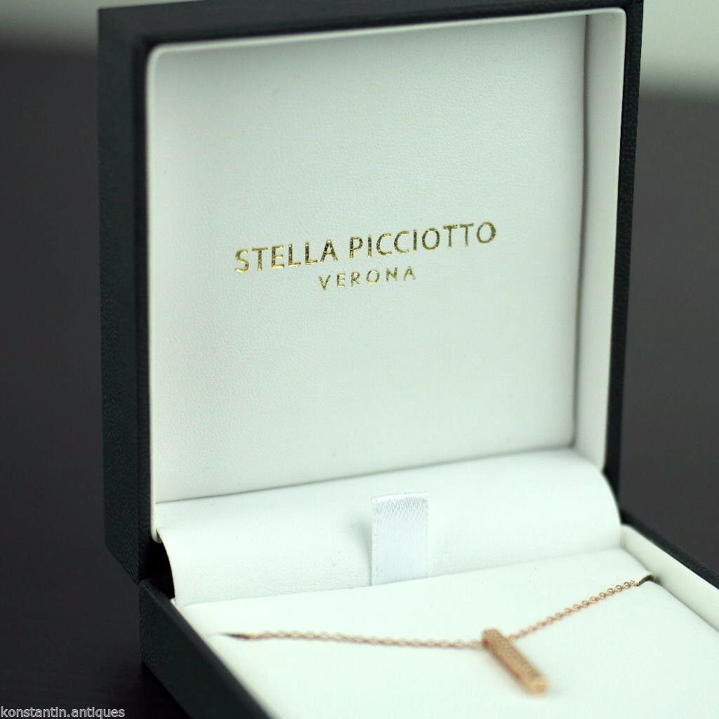 Colgante con cadena de piedra transparente en oro sobre plata de ley Stella Picciotto Verona