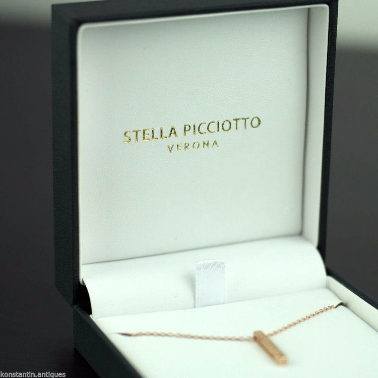 Gold Over Sterling silver Clear stone pendant on chain Stella Picciotto Verona