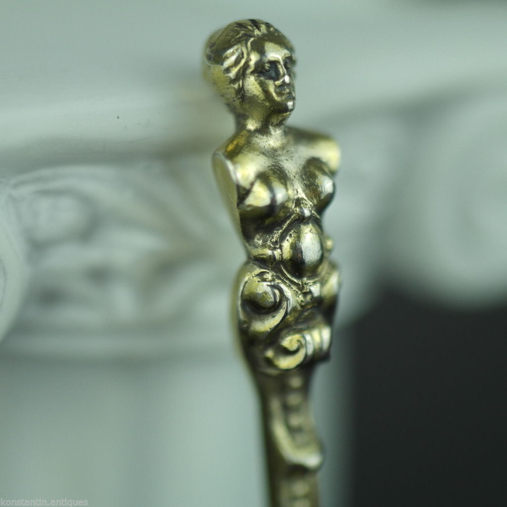 Antique 1808 gold plated solid silver 20 Kreuzer coin spoon Franciscvs Austrian Empire 800