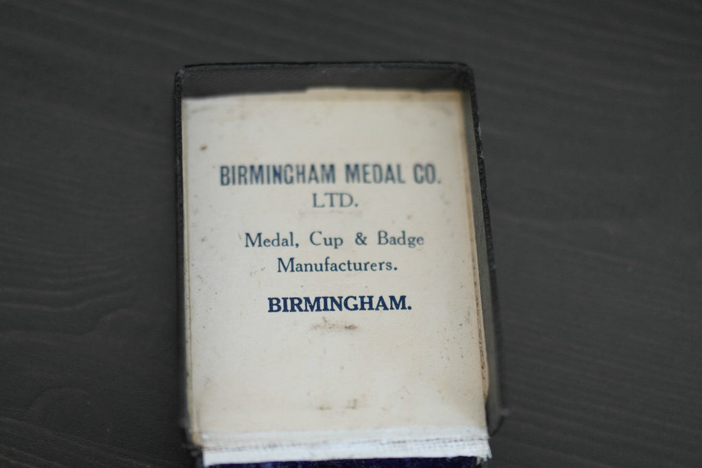 Vintage 1934 medalla de esmalte de plata de ley Redditch Junior Cup Compt en caja 
